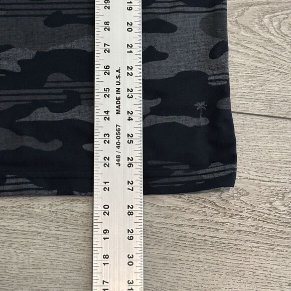 Travis Mathew Golf Polo Shirt Mens Medium Black Camo Palm Tree All Over Print - Picture 4 of 7